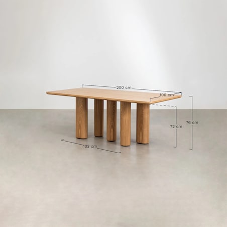 Prostokątny stół do jadalni jesionowy Noelys 200x100 cm