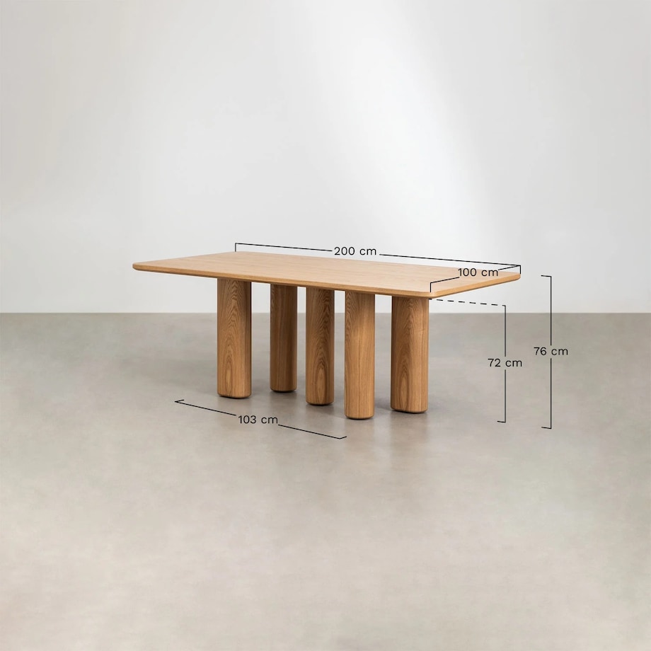 Prostokątny stół do jadalni jesionowy Noelys 200x100 cm