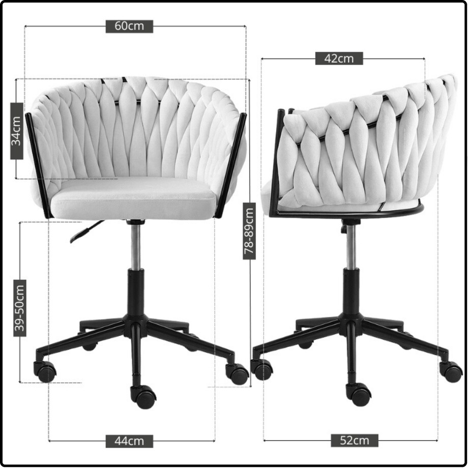 Fotel biurowy obrotowy krzesło biurowe wygodne do biurka regulowany szare