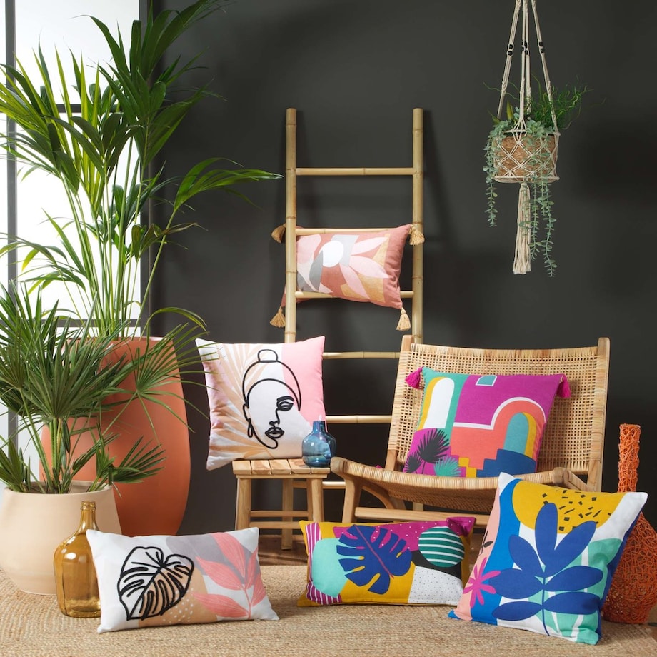 Bawełniana poduszka ozdobna z nadrukiem EXAGONE, 30 x 50 cm