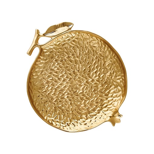 VILLA ITALIA Talerzyk deserowy złoty 21,5 cm porcelanowy GRENADE GOLD