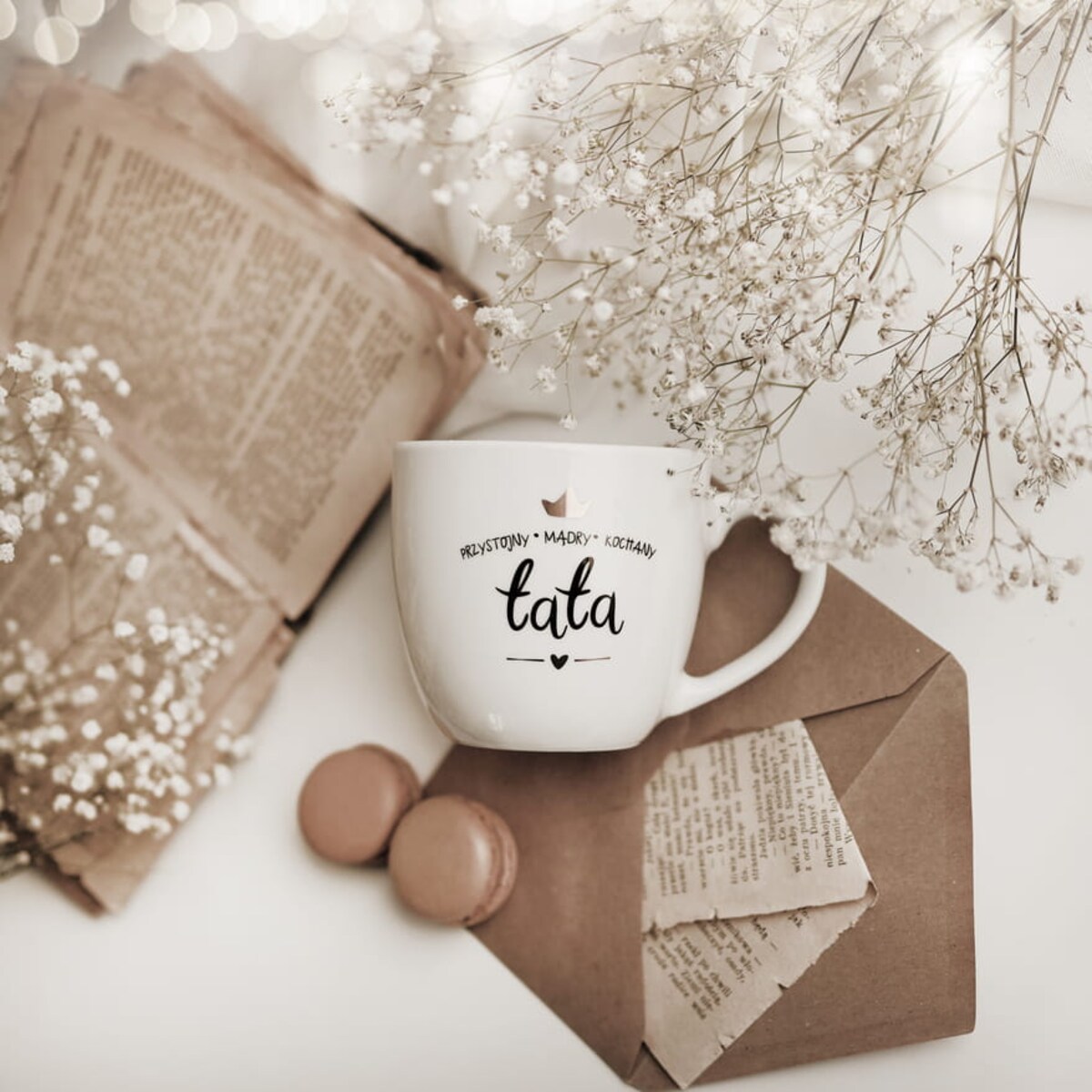 Kubek 300 ml - Przystojny, mądry, kochany Tata ZŁOTA KORONA