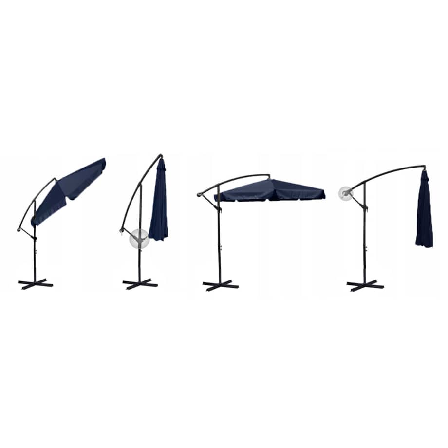 Parasol ogrodowy składany z wysięgnikiem 8 segmentów ø350cm granatowy Plonos