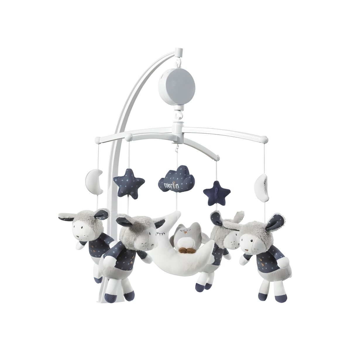 Karuzela z pozytywką do łóżeczka pluszowe zwierzątka MERLIN Sauthon