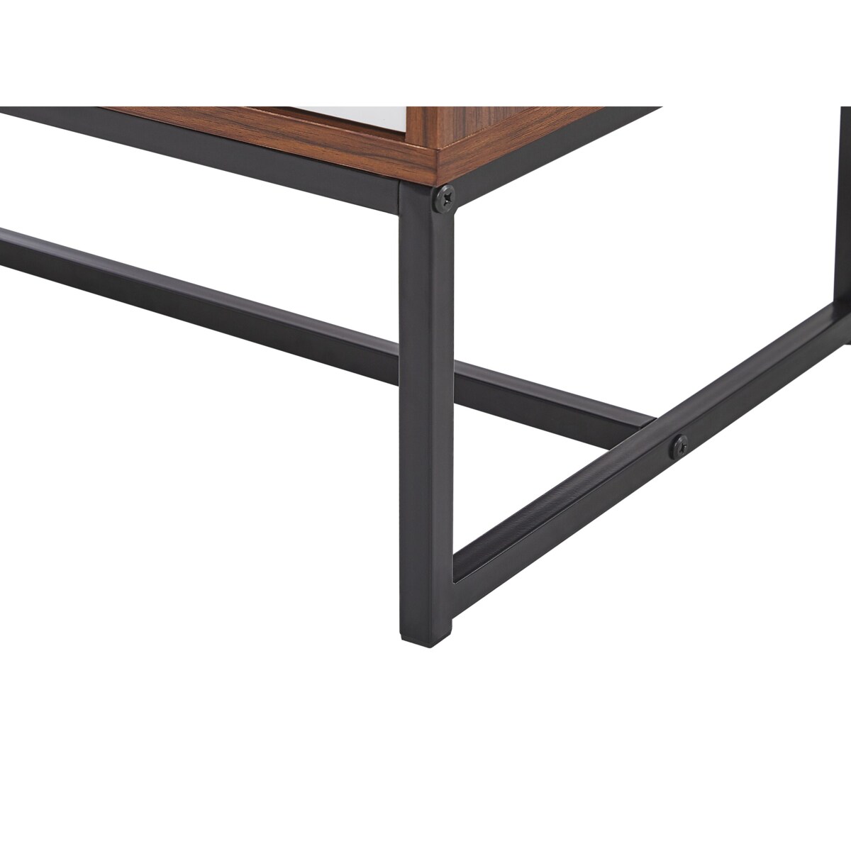 Szafka RTV ciemne drewno z białym NUEVA