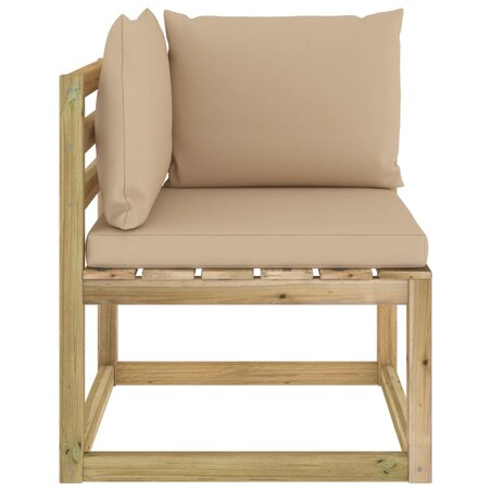 vidaXL Ogrodowe siedziska narożne, poduszki 2 szt., impregnowana sosna