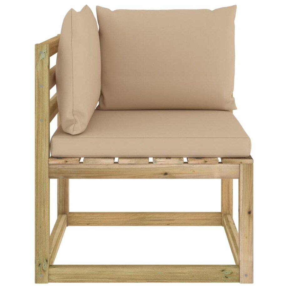 vidaXL Ogrodowe siedziska narożne, poduszki 2 szt., impregnowana sosna