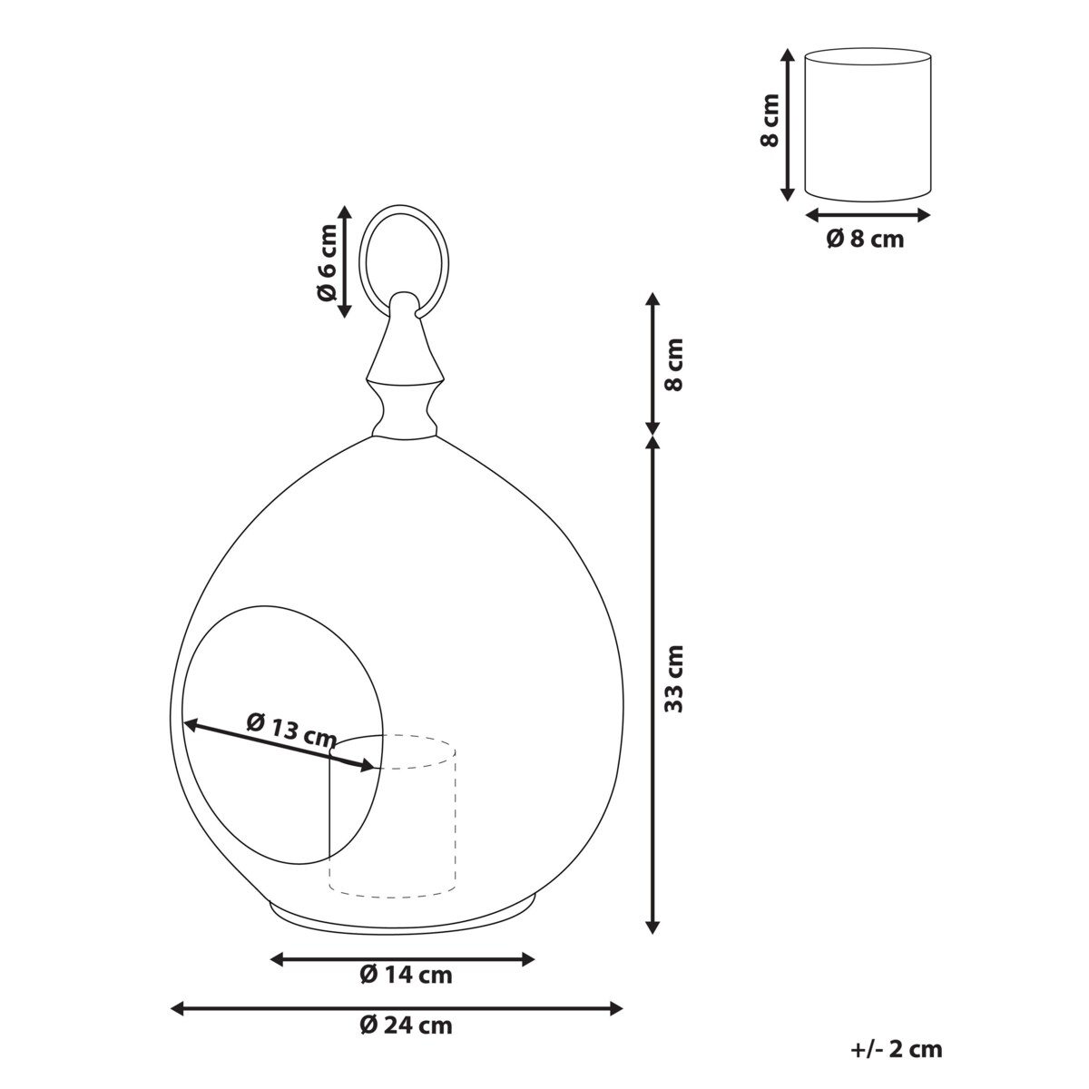 Lampion metalowy 33 cm złoty LAESO