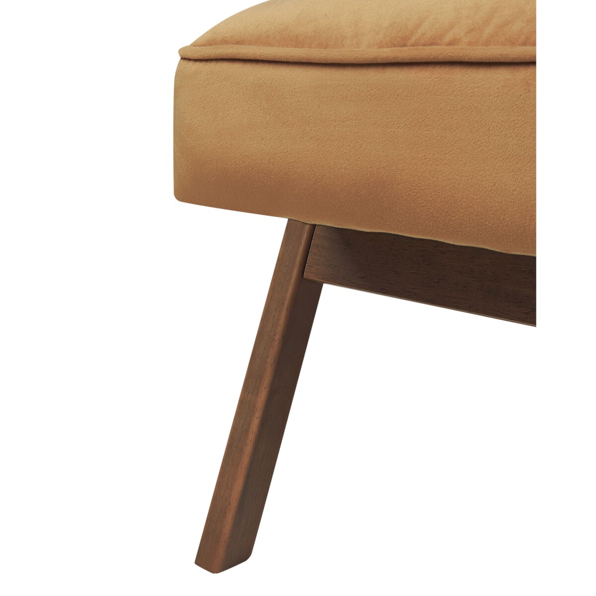 Welur Fotel Brązowy KISA