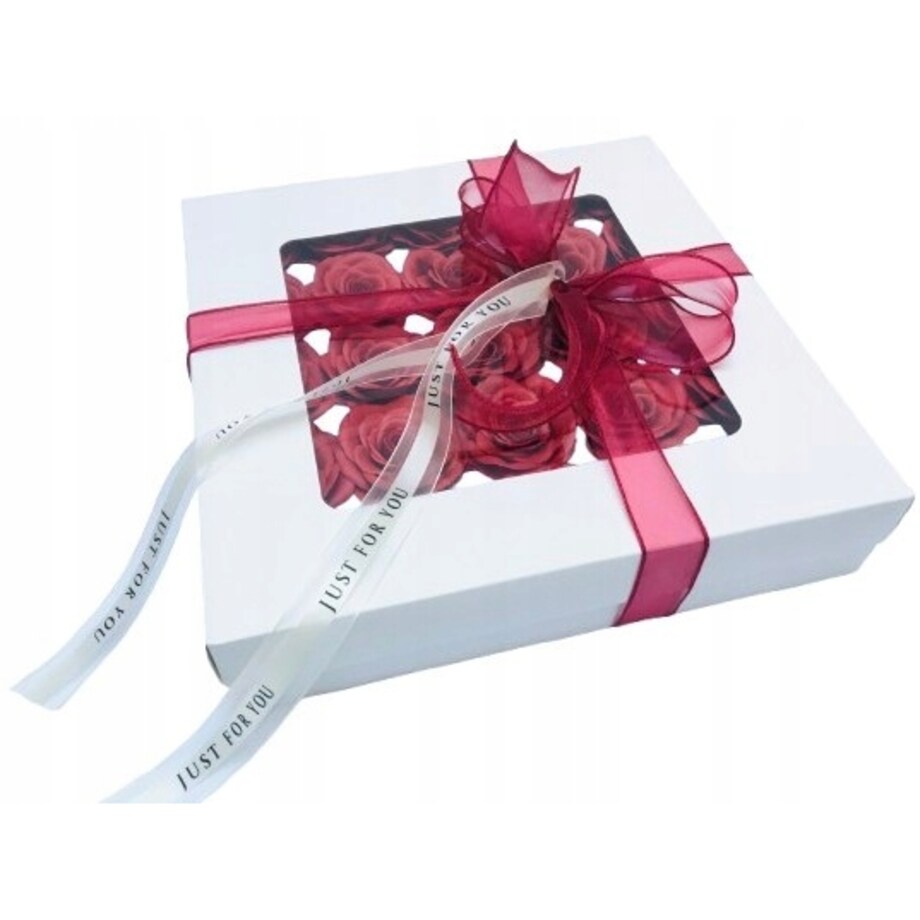 FLOWER BOX pudełko KWIATY MYDLANE róża czerwona jak żywa 25szt prezent