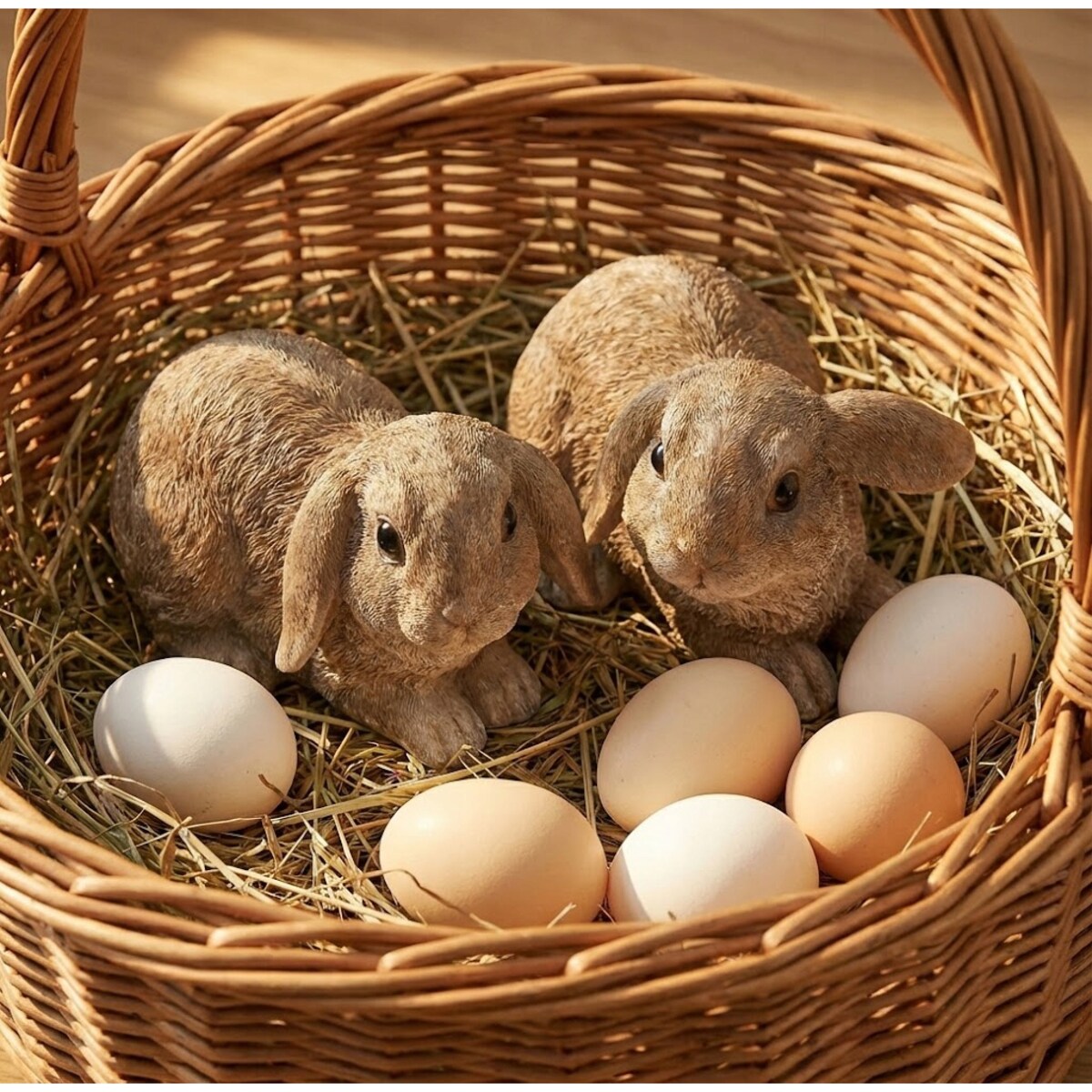 ZAJĄC WIELKANOCNY FIGURKA WIELKANOCNA ZAJĄCZEK 2 szt. NA WIELKANOC PREZENT