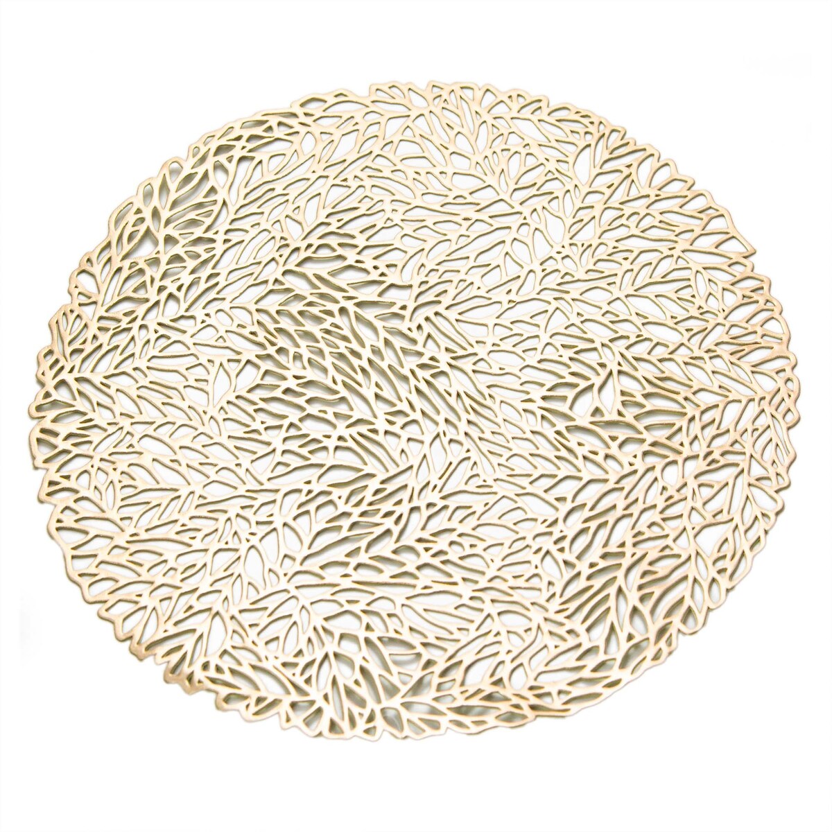 Podkładka Ażurowa Na Stół Mata Stołowa Pod Talerz Ozdoba 38 Cm Pvc Złota