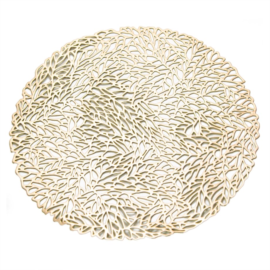 Podkładka Ażurowa Na Stół Mata Stołowa Pod Talerz Ozdoba 38 Cm Pvc Złota