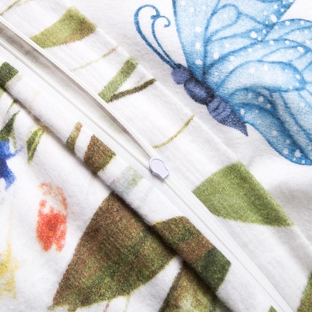 Pościel flanelowa 220x200 Florina Snow biała z kolorowymi kwiatami, Flanelove