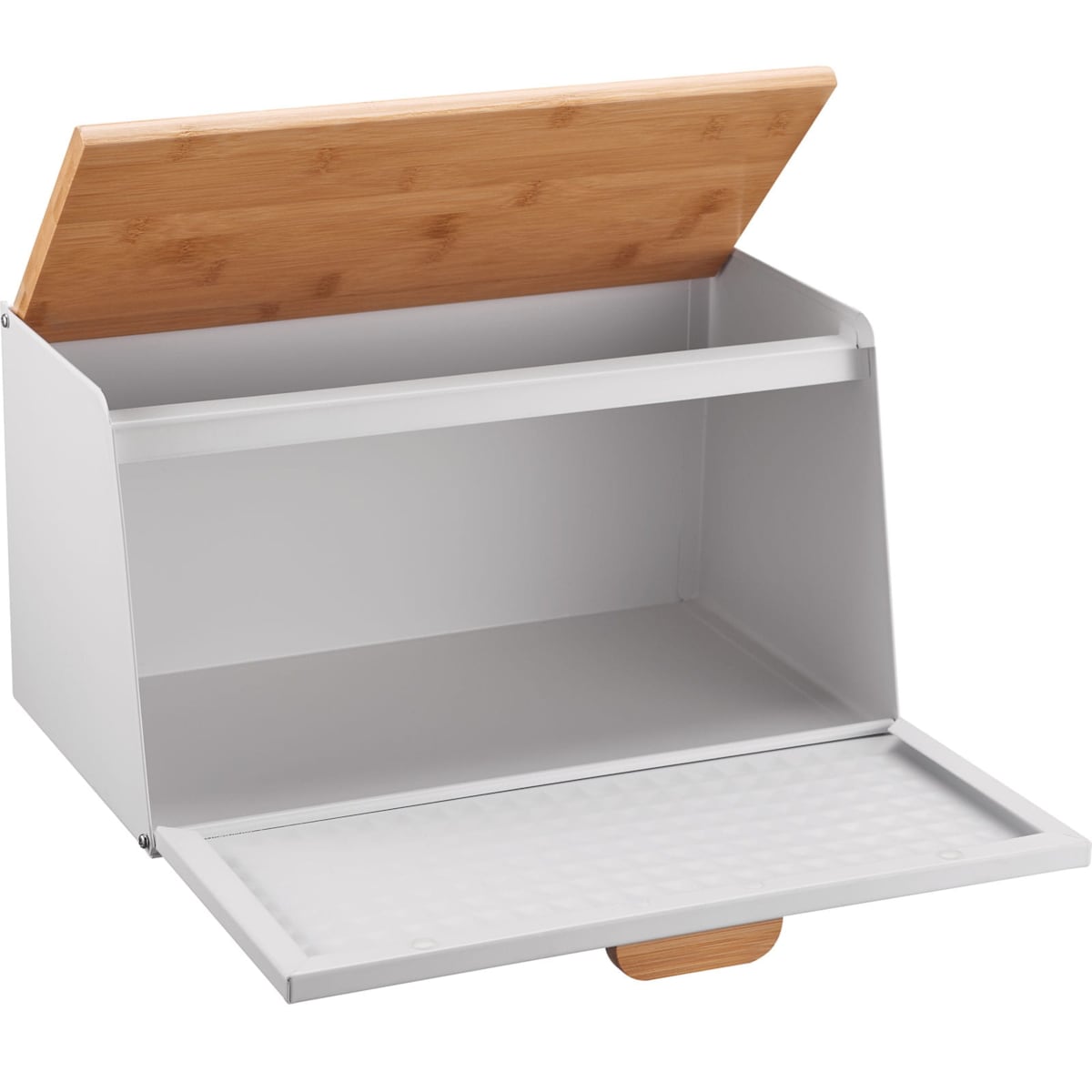 Chlebak stalowo-drewniany dwustronny biały KLAUSBERG