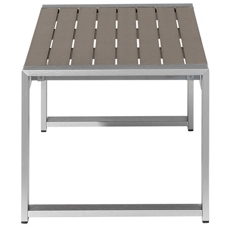 Stolik kawowy ogrodowy SALERNO 90 cm 50 cm Metal Ciemnoszary