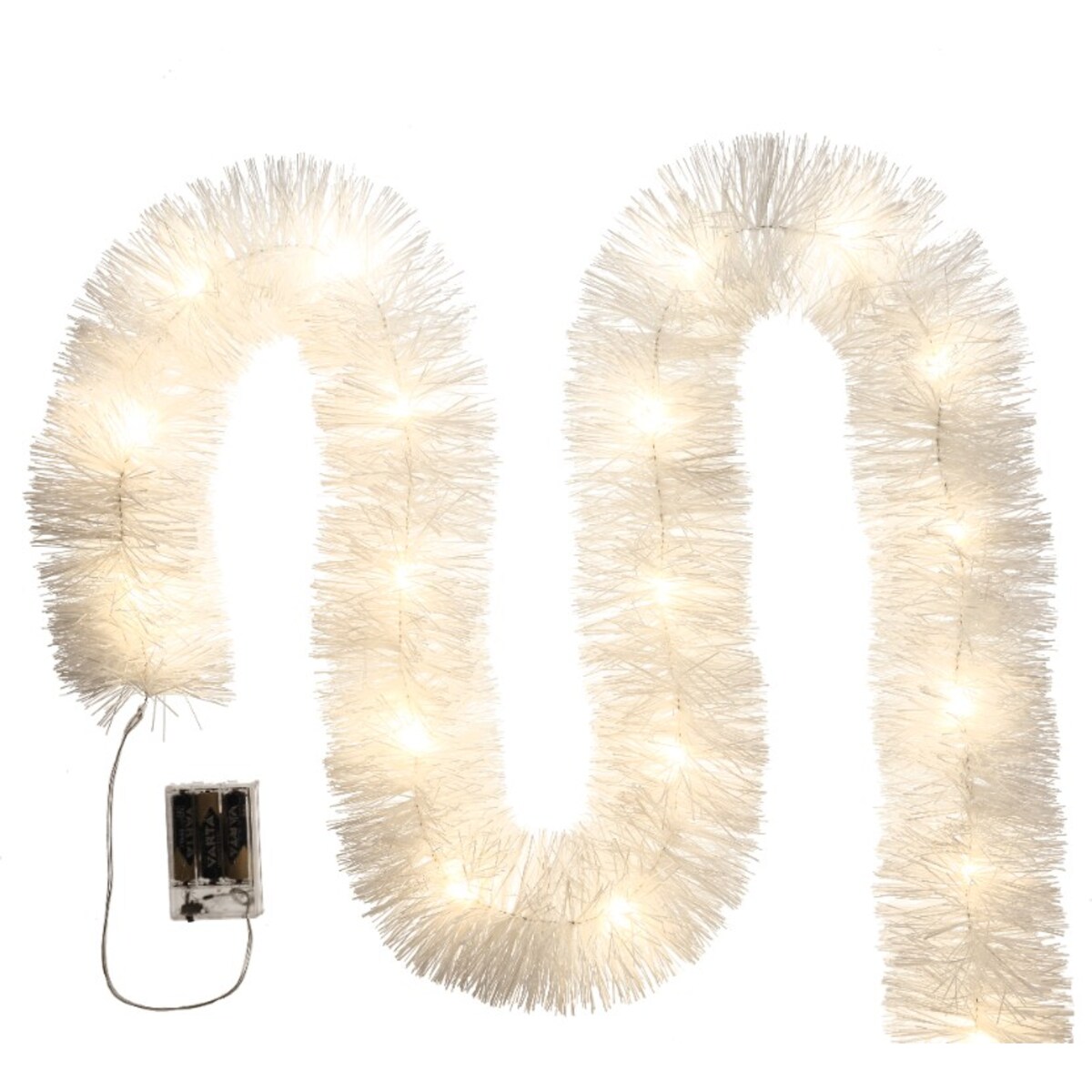 Łańcuch Led Choinkowy Biały Na Baterie Świąteczny Na Choinkę 6 Metrów