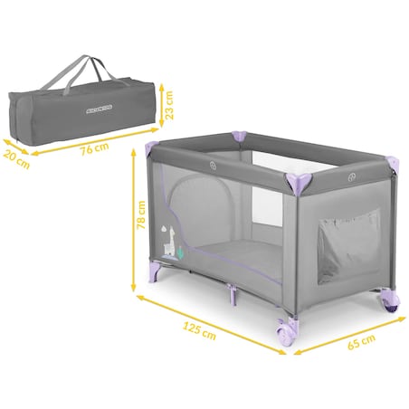 Łóżeczko turystyczne dla dziecka składane podróżne kojec Ricokids + materac + torba