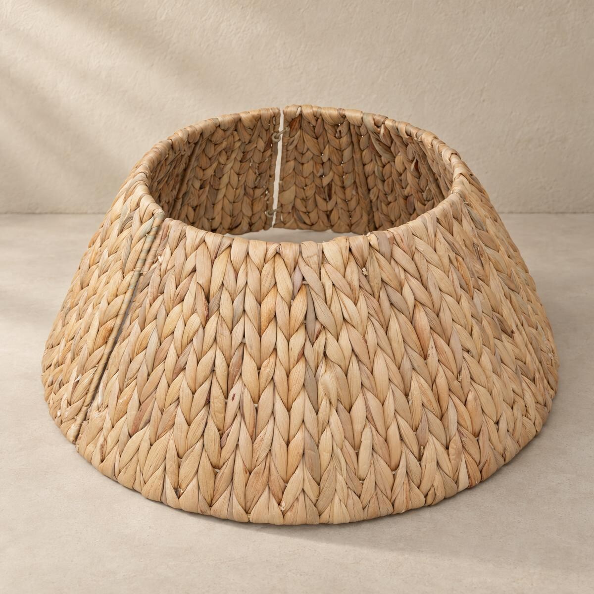 Osłona na stojak pod choinkę pleciona, kołnierz choinkowy, Ø 56 cm, kolor żółty, trawa morska