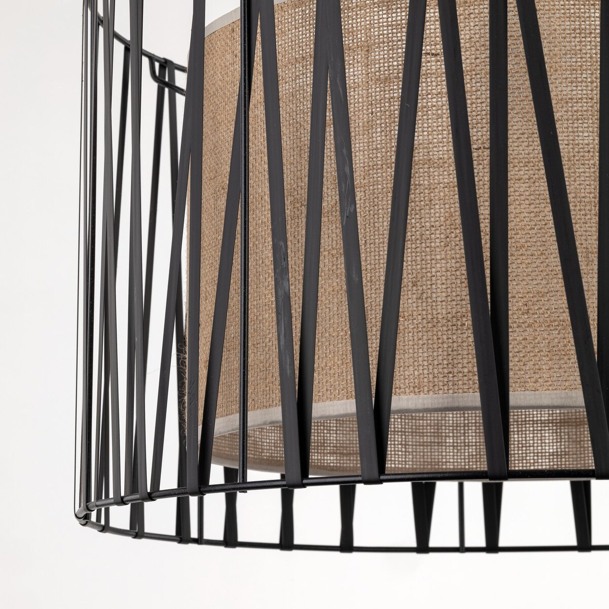 Lampa wisząca TK Lighting Harmony Nature 4557, 3xE27, juta, czarno-brązowa, śr. 50 cm, regulowana wysokość 120 cm