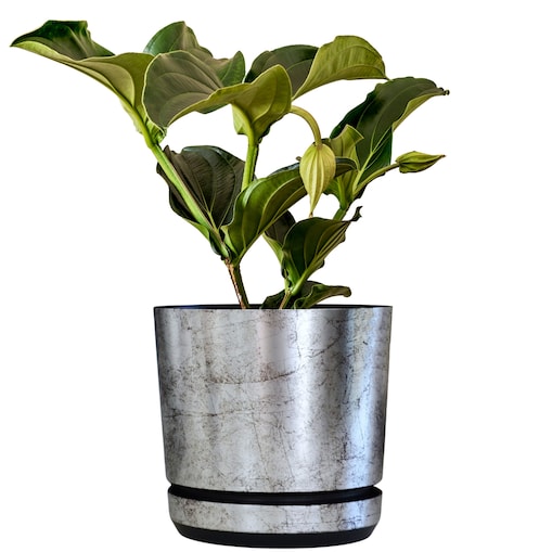 26 cm wzór STARE SREBRO Doniczka z podstawką klasyczna elegancka efekt kamienia skały