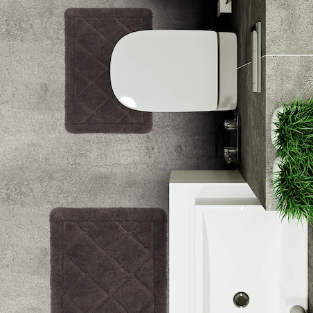 Zestaw 2szt Dywanik łazienkowy Soft 40x60 cm antypoślizgowy brązowy