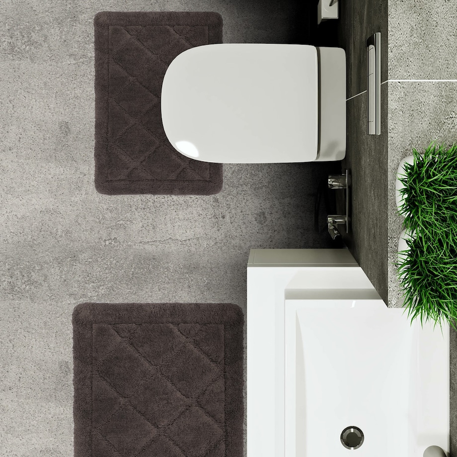 Zestaw 2szt Dywanik łazienkowy Soft 40x60 cm antypoślizgowy brązowy