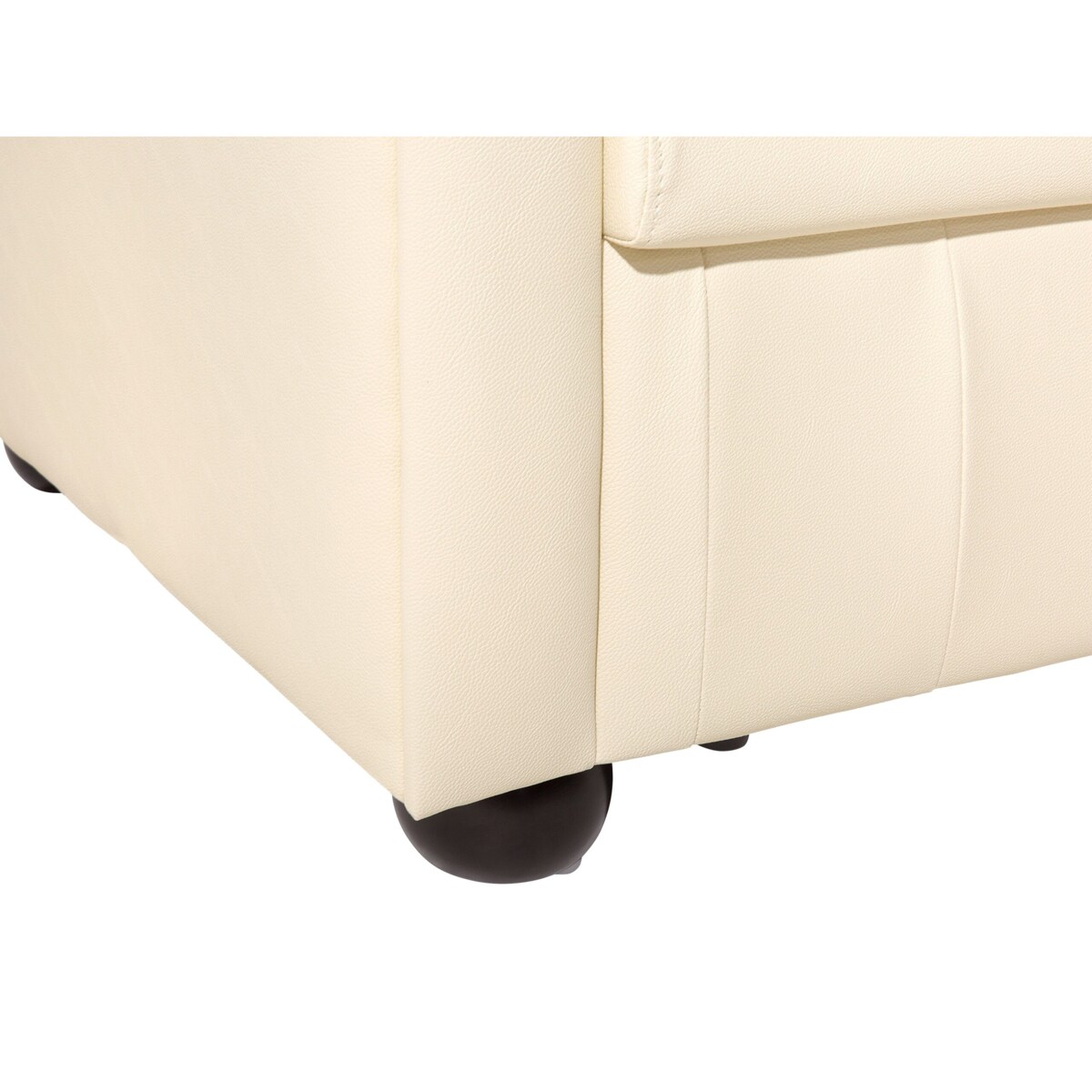 Sofa 3-osobowa skórzana kremowa CHESTERFIELD