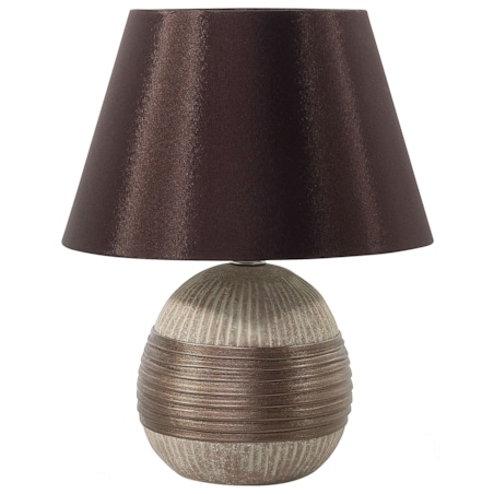 Lampka nocna porcelanowa brązowa SADO