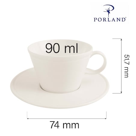 Elegancka filiżanka do espresso Porland Line 90 ml kremowa