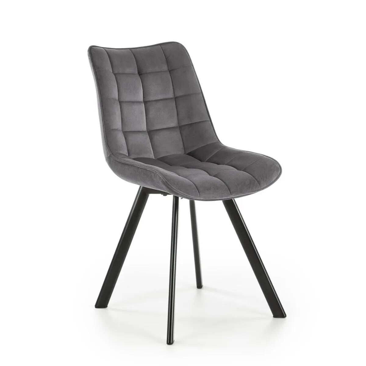 Krzesło tapicerowane K332 VELVET ciemno szare