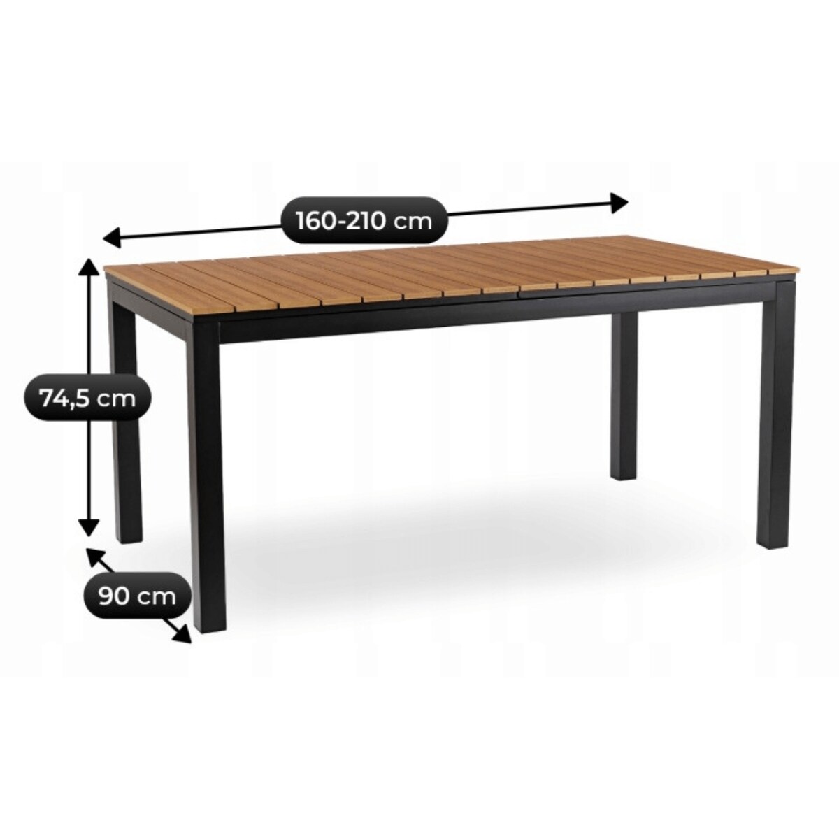 Stół Ogrodowy Rozkładany Na Ogród Działka Taras Dąb Czarny ARGOS 160-210