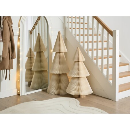 Zestaw 2 dekoracji świątecznych VEFSNA Choinka 90/122 cm Beżowy