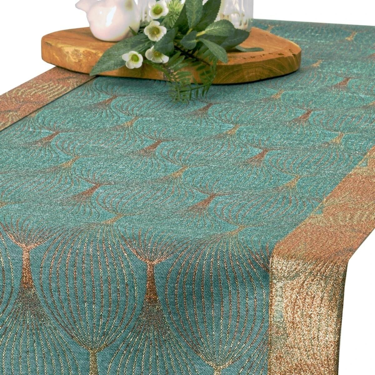 Bieżnik plamoodporny LX-6453-3022 - 40x180 cm - zielony