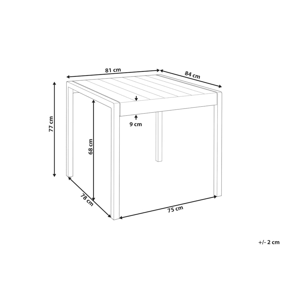 Stół ogrodowy BARTICA 81 cm 84 cm Czarny