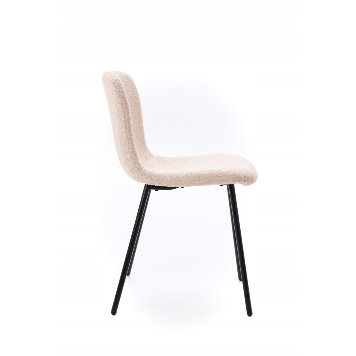 ZESTAW 4 SZTUK Krzesła VALTI Beżowo-Czarne Tapicerowane Nowoczesne TEDDY