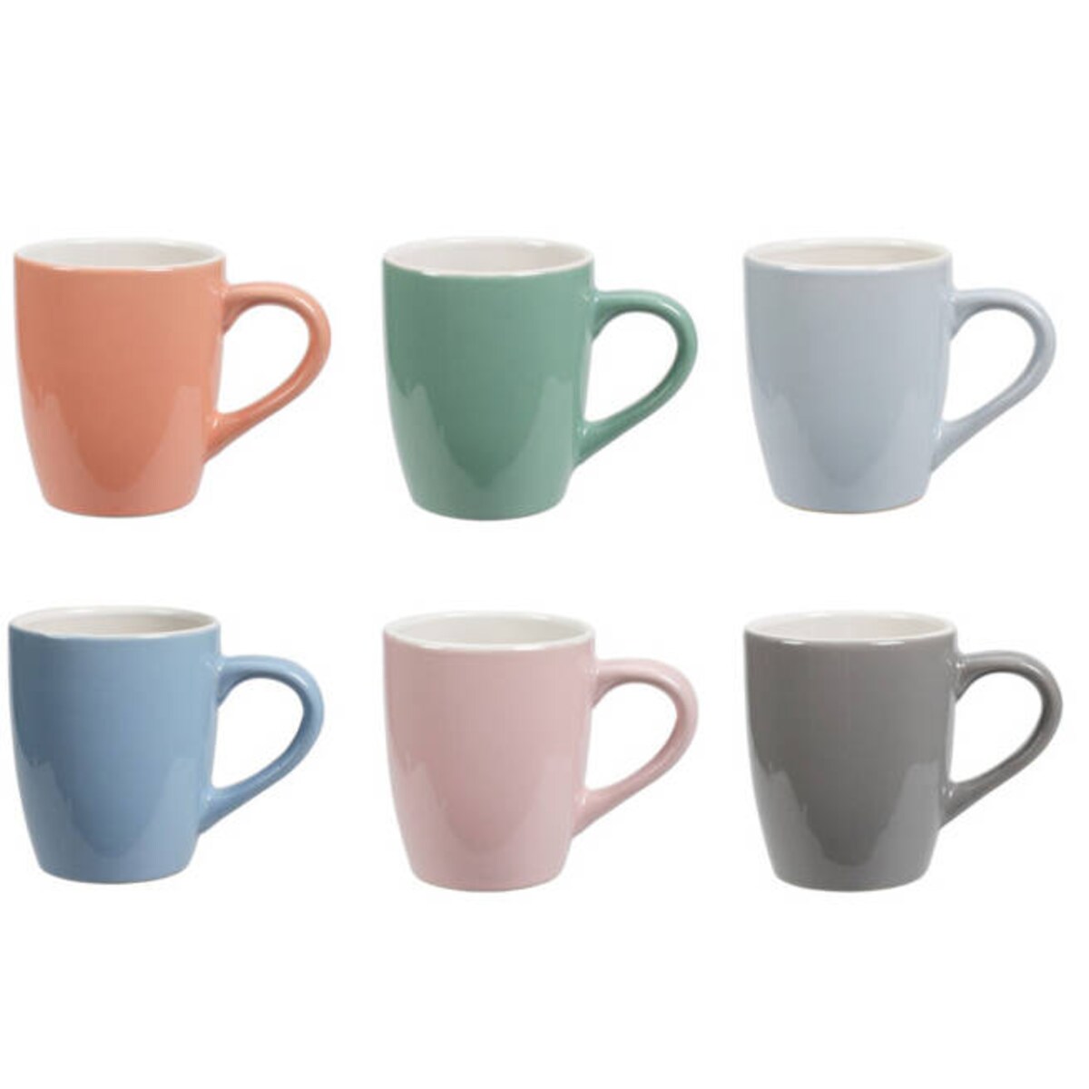 Kolorowe kubki do kawy, ceramiczne, 6 sztuk, 150 ml