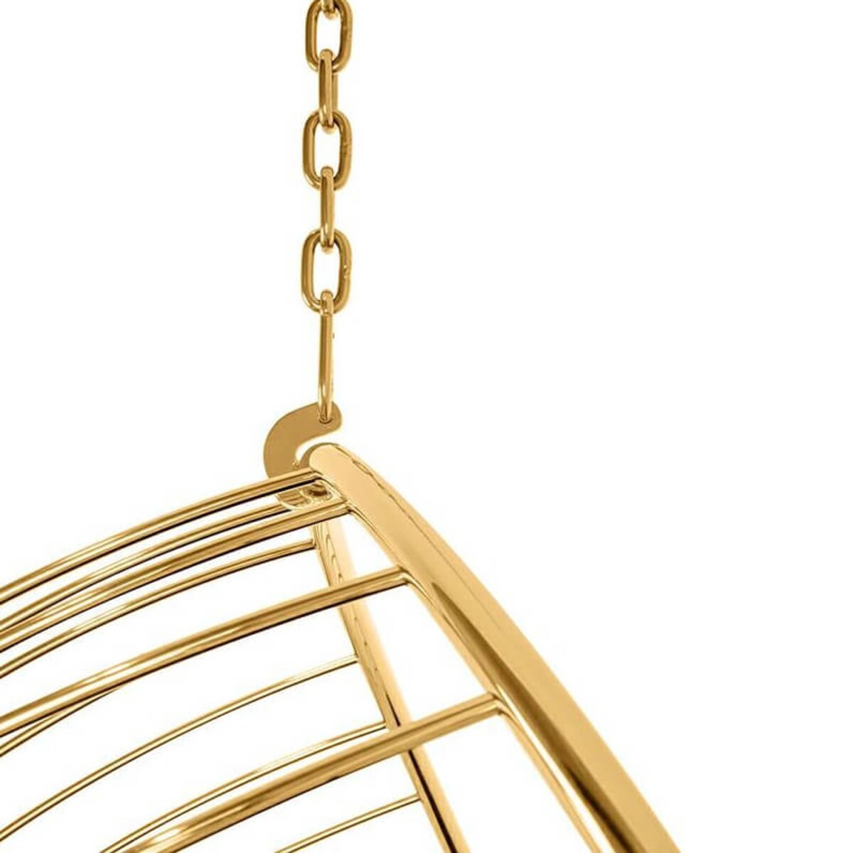 Kulisty fotel wiszący Gabbia PH5994-1 King Home na łańcuchu złoty beżowy