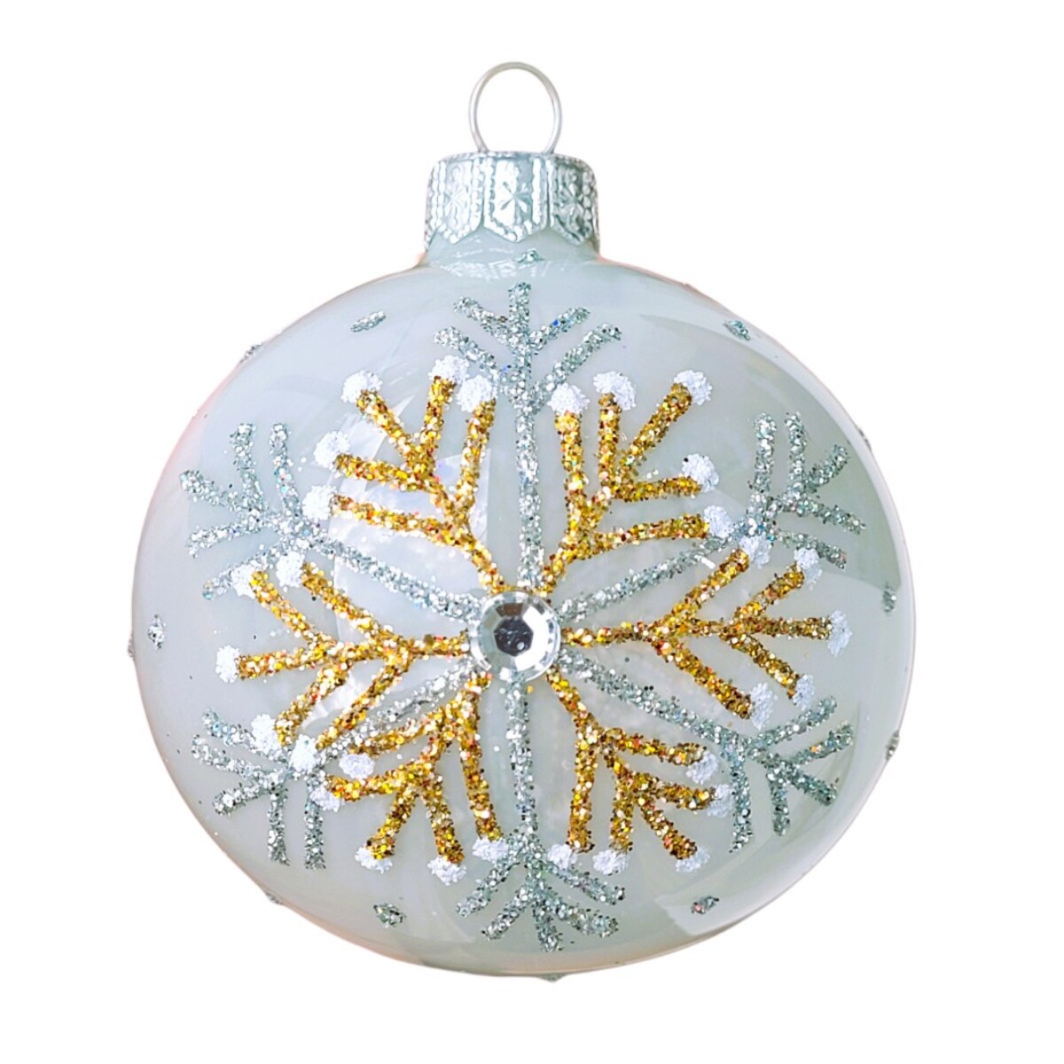 Bombka szklana 4 szt. Ø 120 mm FIOCCO DI NEVE - II biała