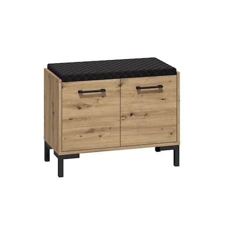 Szafka na buty z siedziskiem NIKOLA 70 dąb artisan/czarna