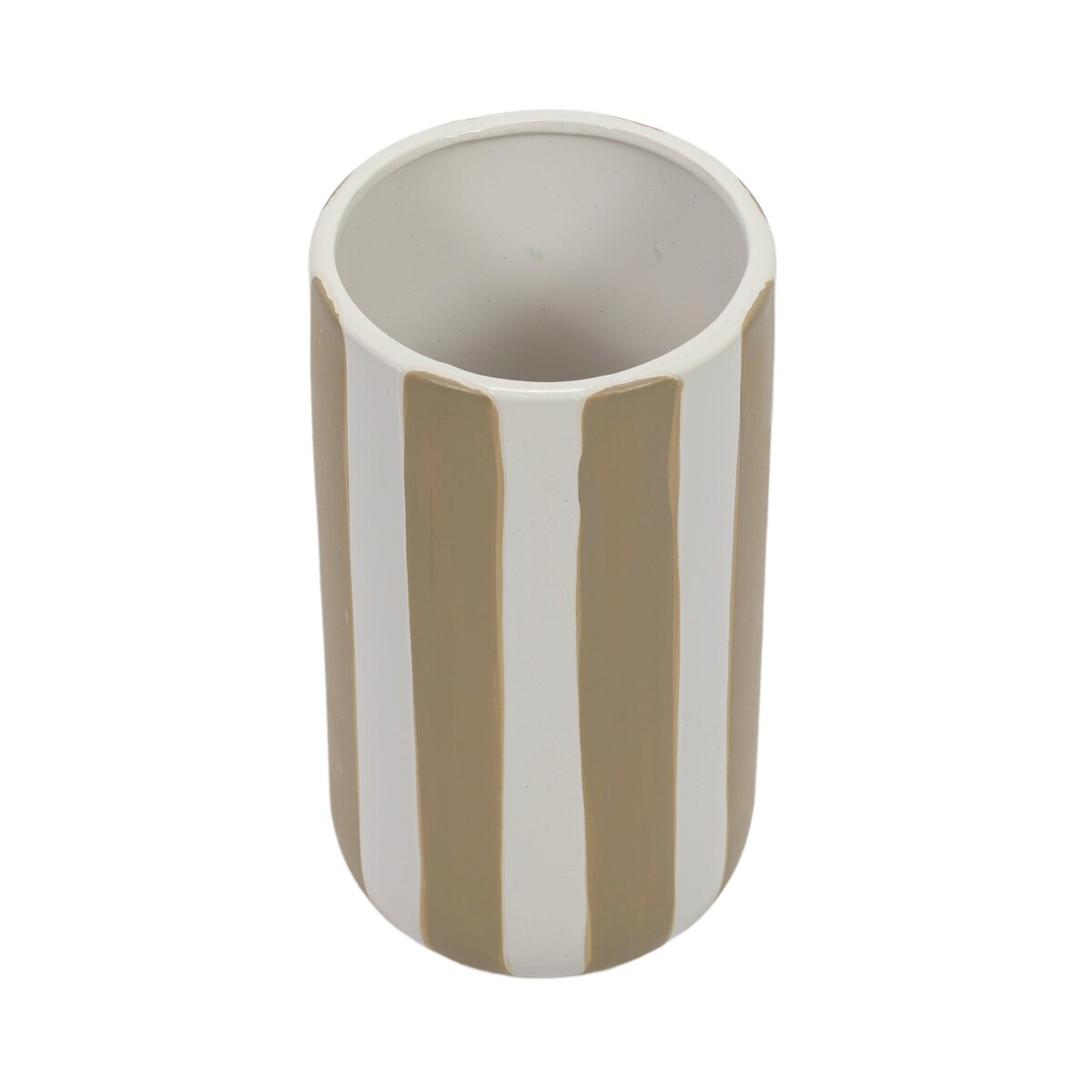 Ceramiczny wazon w grube pionowe pasy, Ø 12 x 20 cm