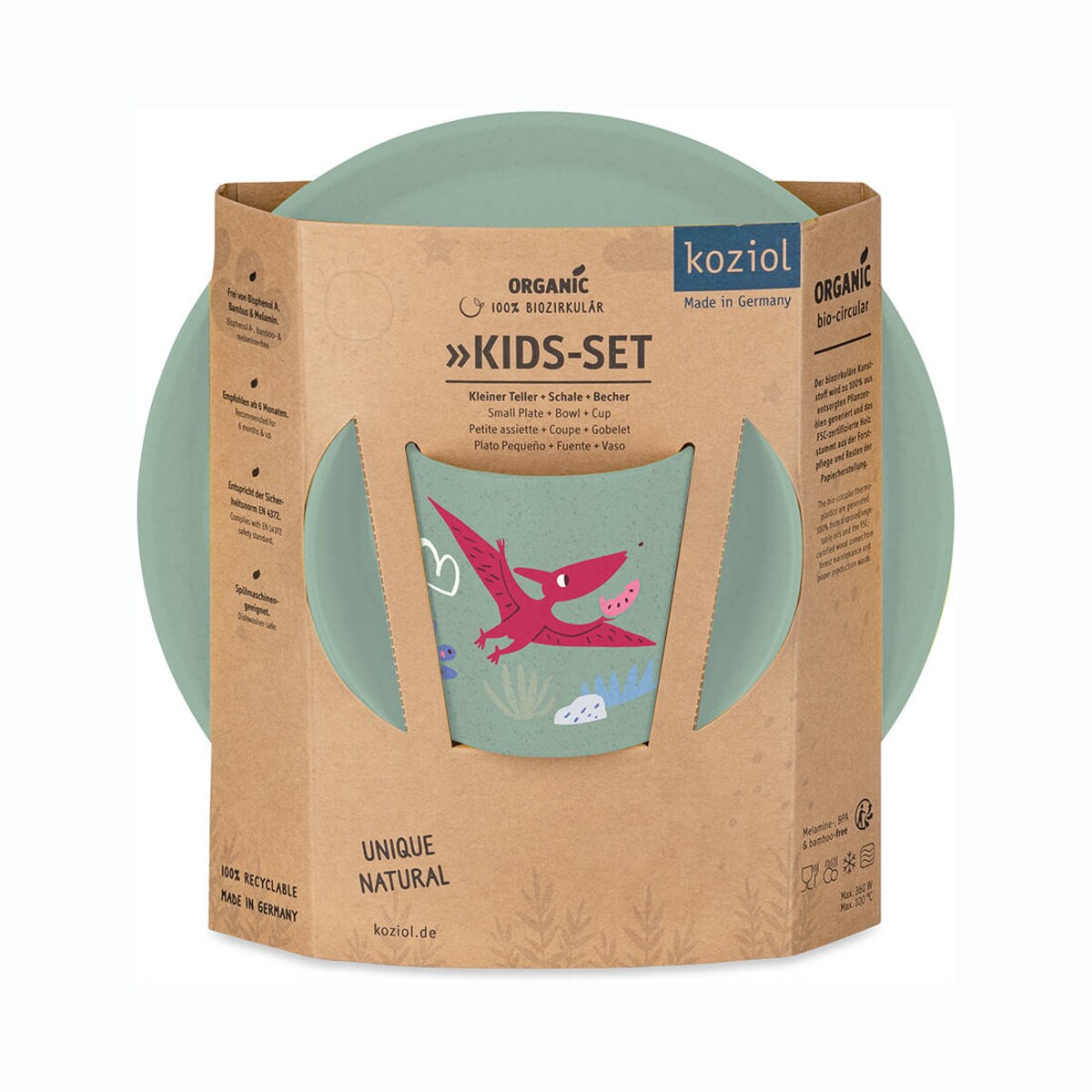 Zestaw naczyń dla dzieci: talerzyk, miseczka, kubeczek DREAMS, KOZIOL