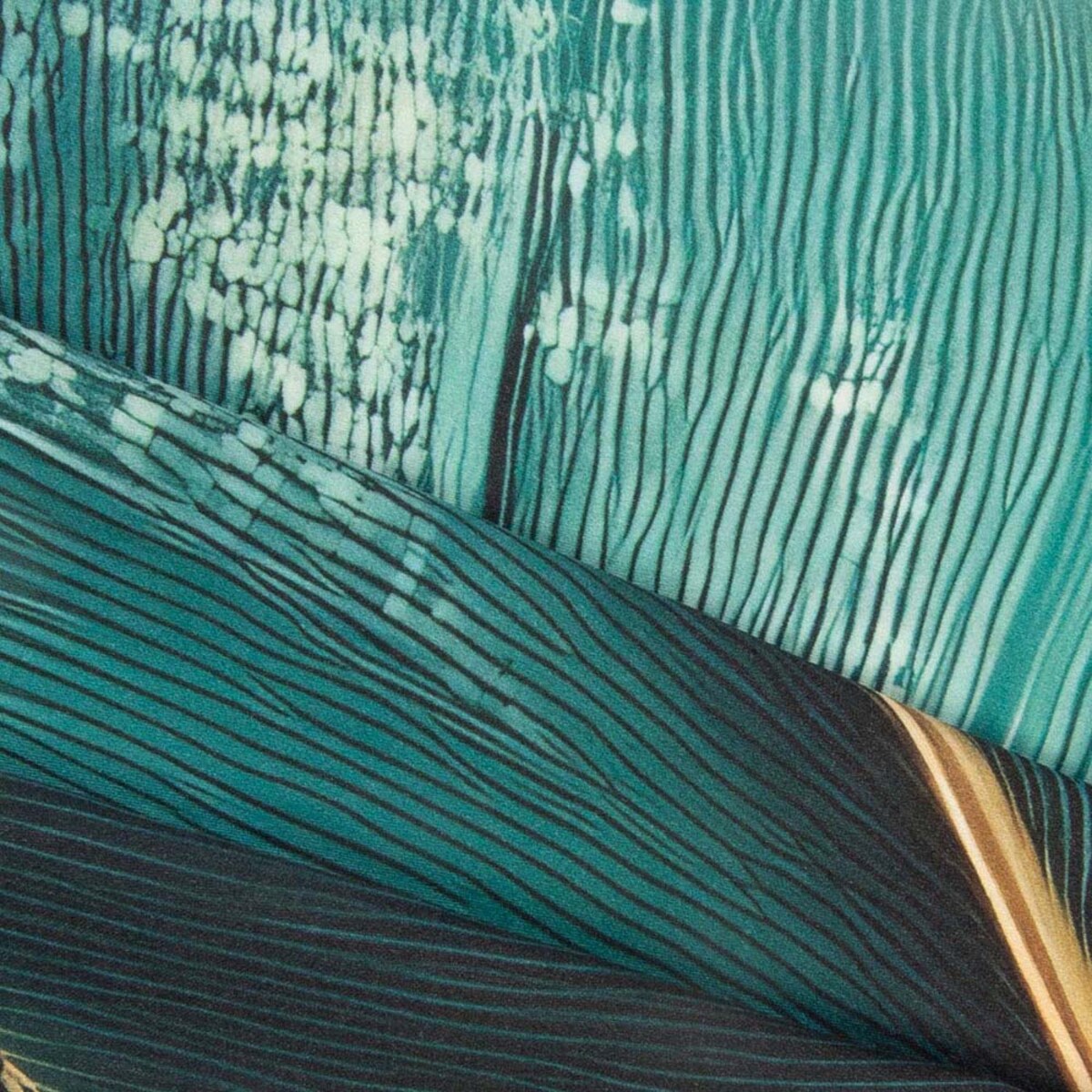 Pościel satyna bawełniana 140x200 Selvado zielona w liście i złote akcenty, Satynlove Premium