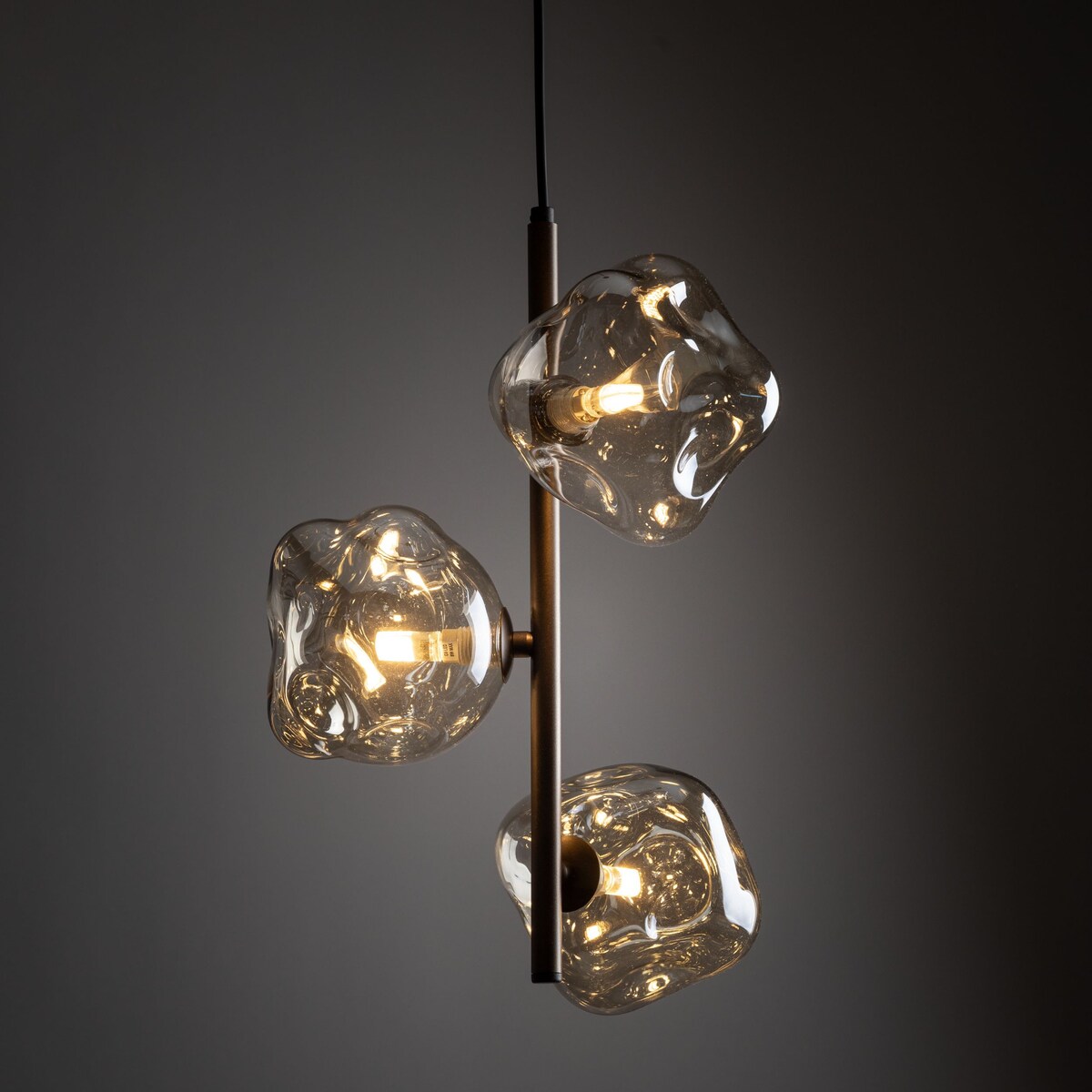 Lampa wisząca TK Lighting LAVA BROWN 11036, 3xG9, regulowana wysokość, brązowo-bursztynowe szkło