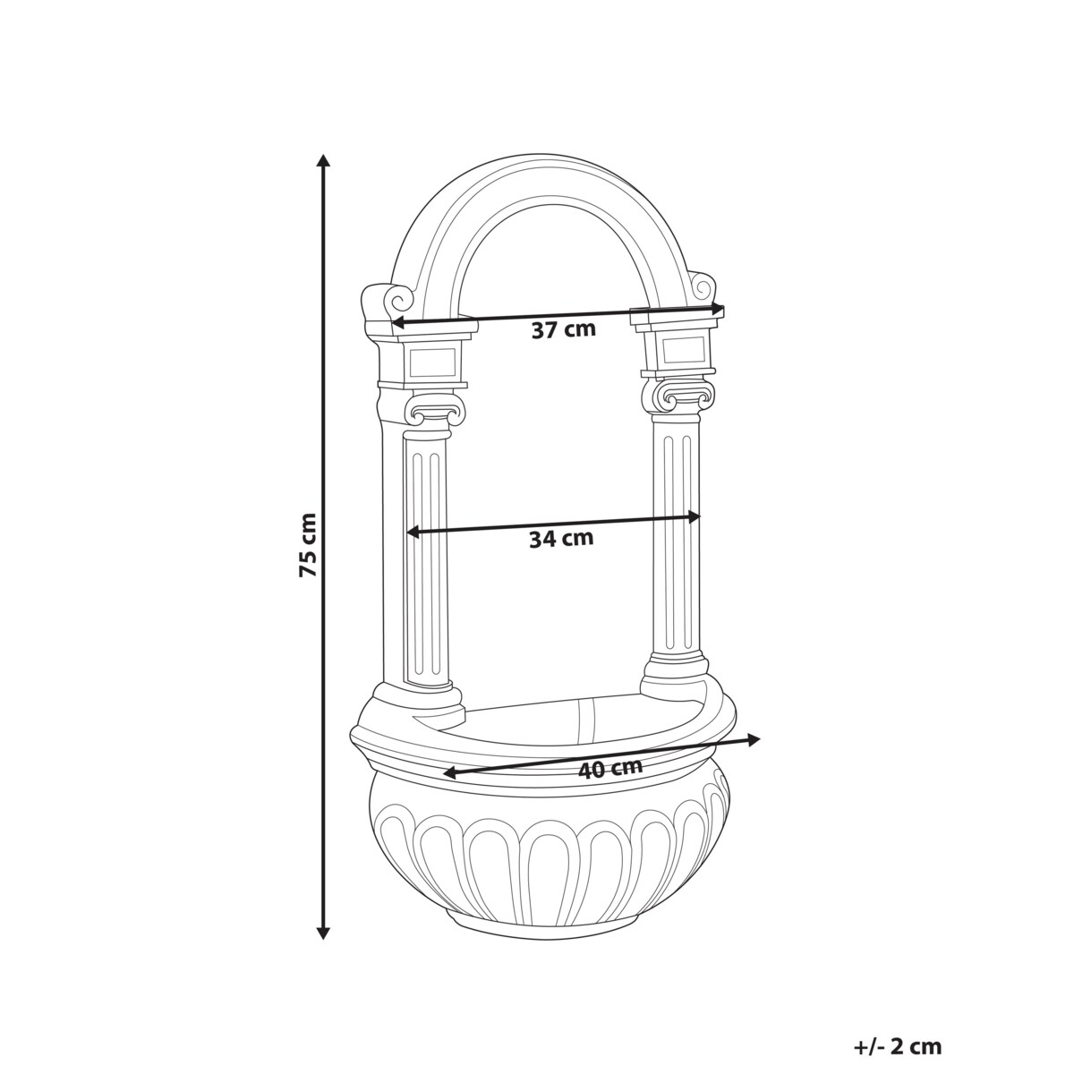 Fontanna ogrodowa LED MARMORE Jasnobeżowy