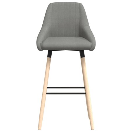 vidaXL Krzesło barowe, jasnoszare, obite tkaniną