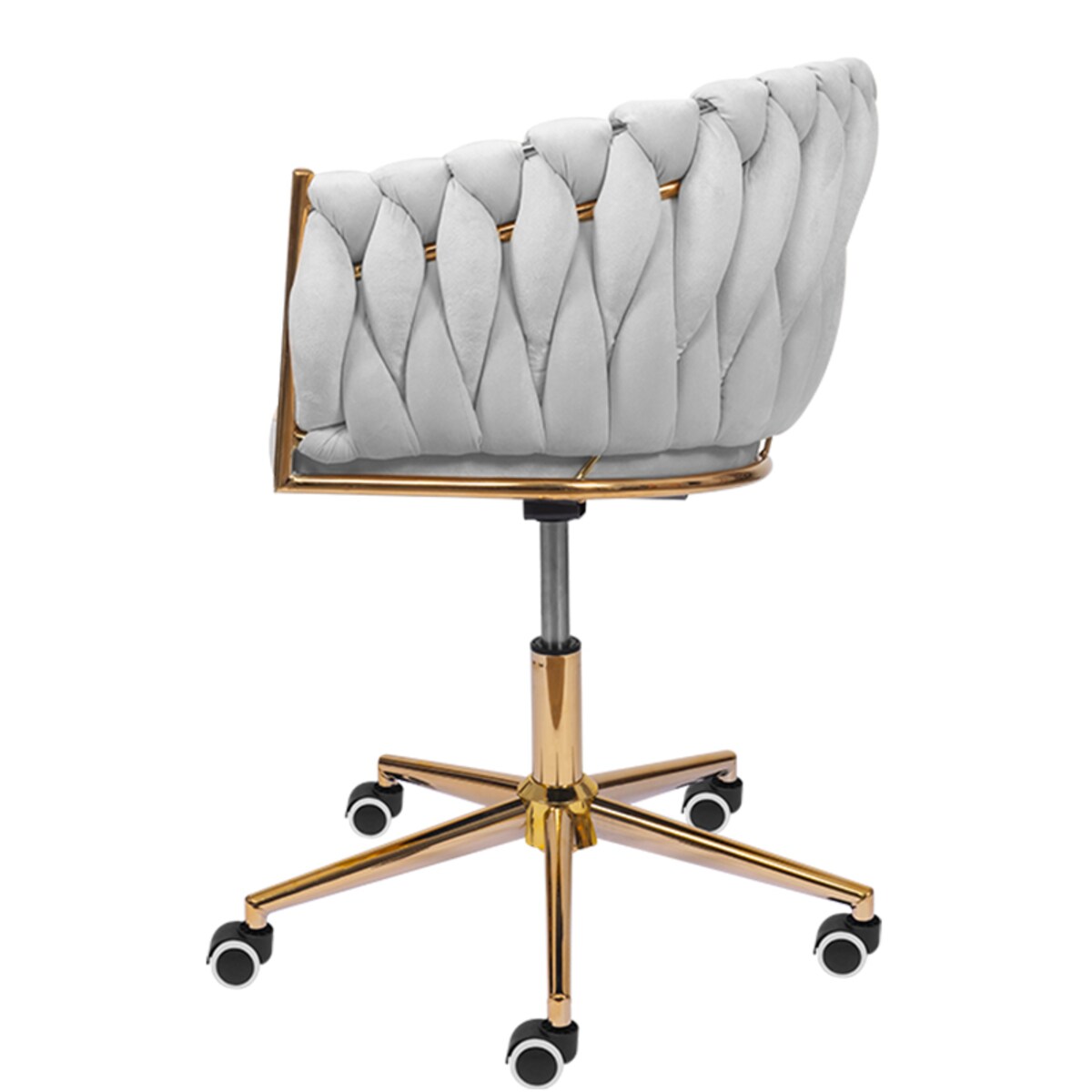 Fotel biurowy krzesło obrotowe regulowane welurowe szare