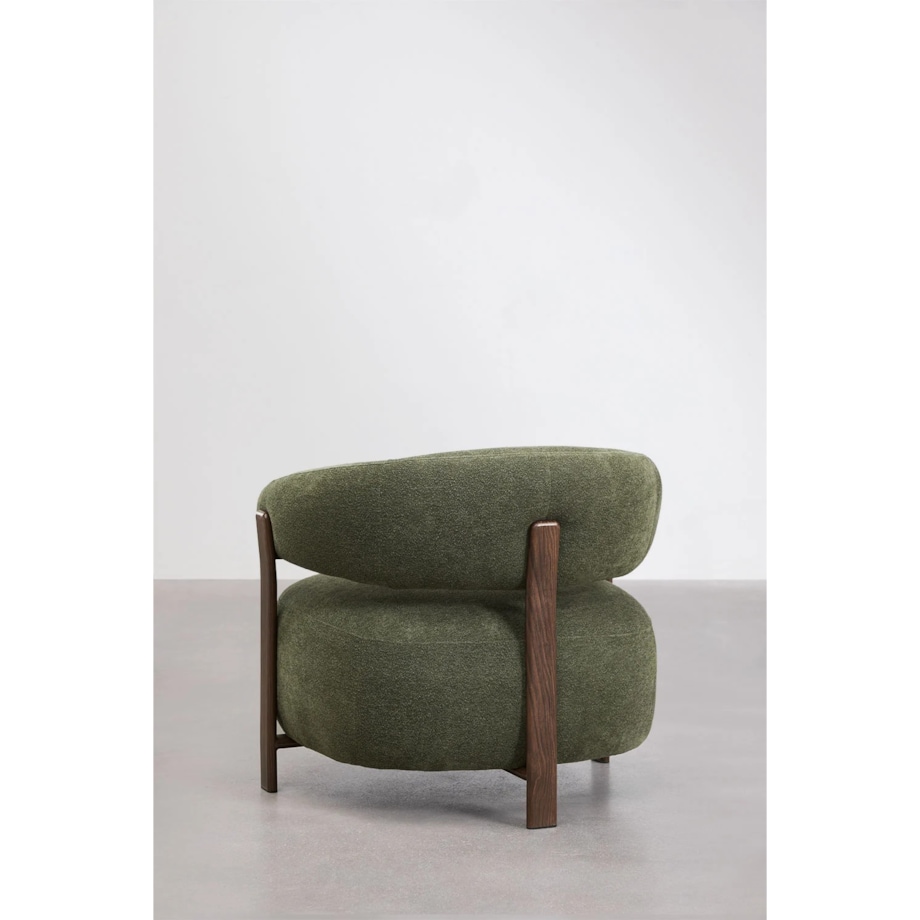 Fotel z tkaniny szenilowej Jolie, butelkowa zieleń