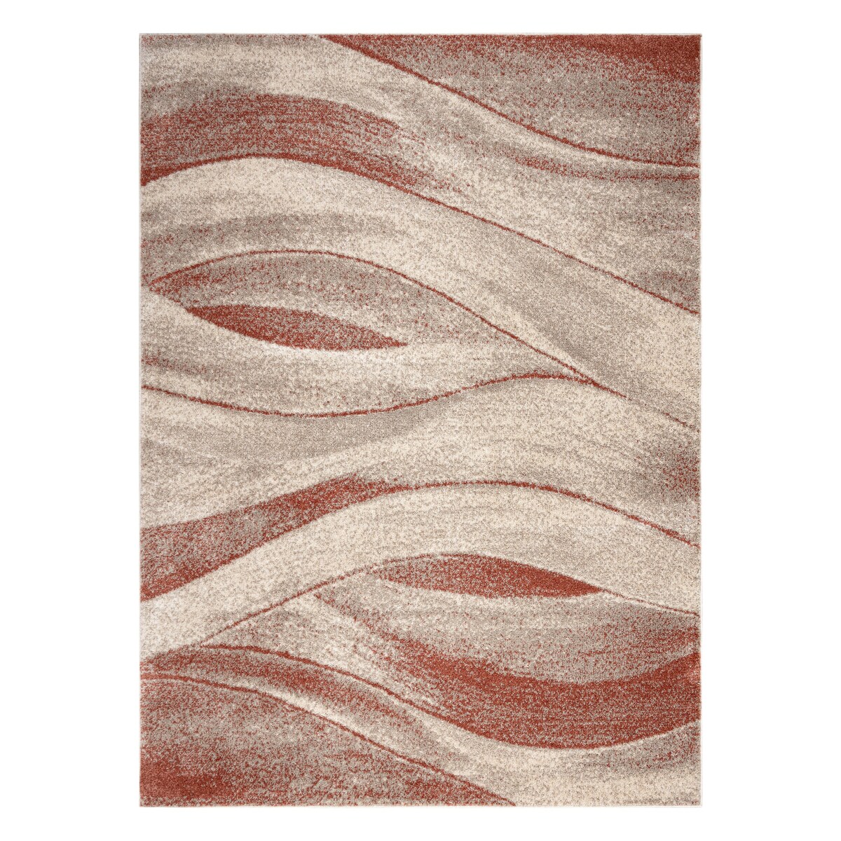Dywan FUSION 1617 krem / terakota - Fale, 180x270 cm