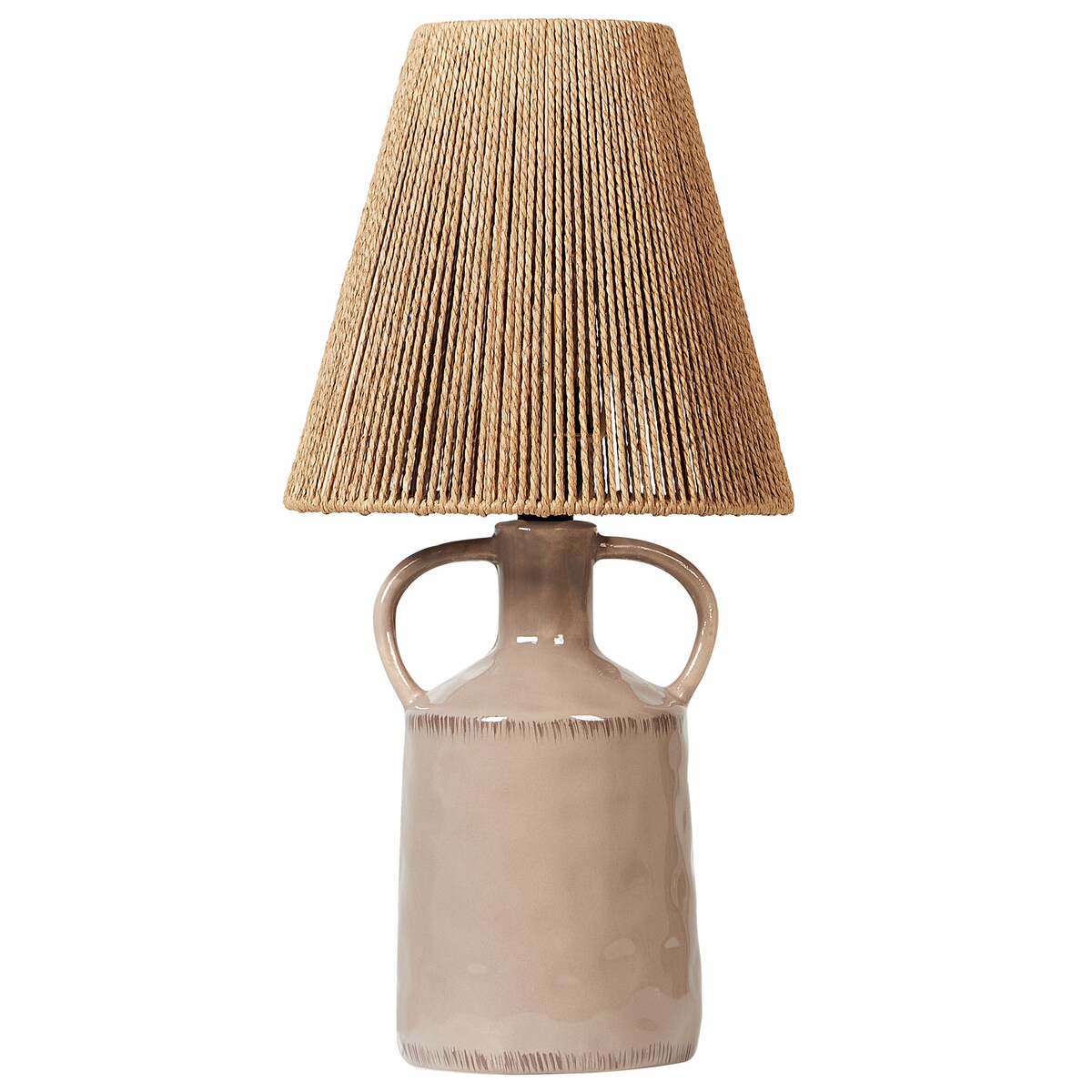 Lampa stołowa LARISSOS Ceramika Beżowoszary